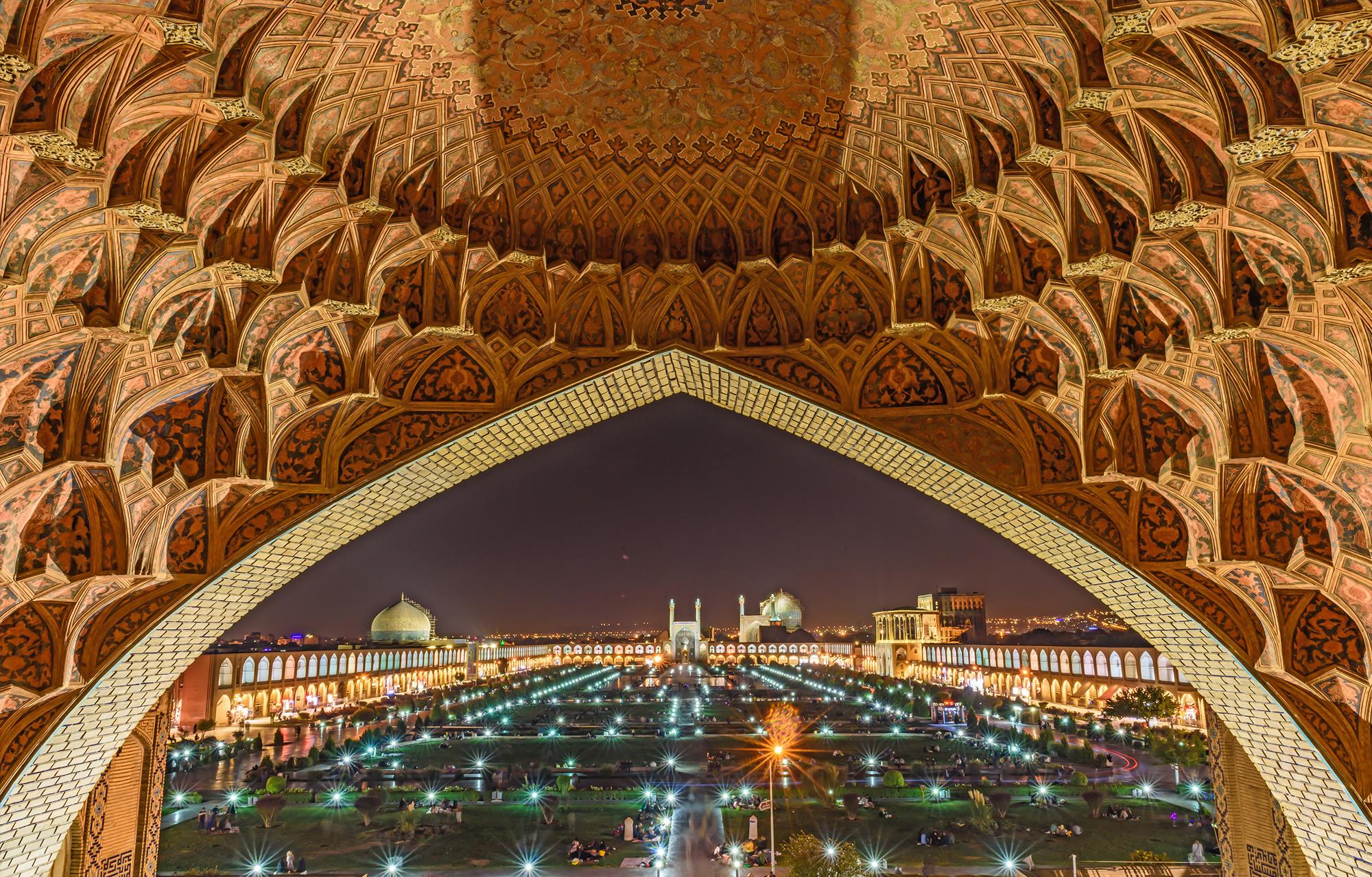 Naghsh Jahan Square in Isfahan at night